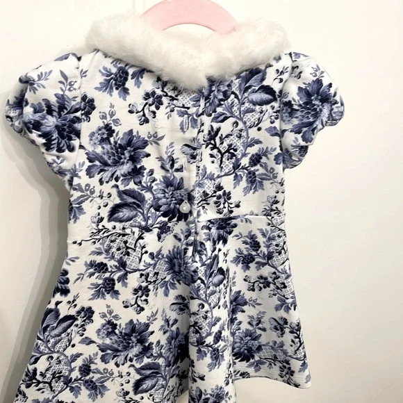 Janie and Jack - Short sleeve faux fur trim dress - Picture 2 of 3